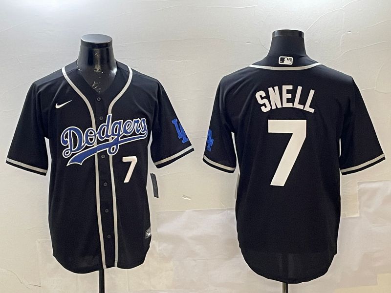 Men Los Angeles Dodgers #7 Snell Black Fashion Game 2025 Nike MLB Jersey style 2->los angeles dodgers->MLB Jersey